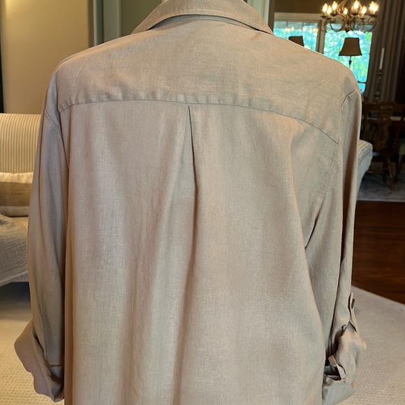 Velvet Heart tan linen button up blouse - Picture 10 of 15